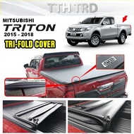 HC-CARGO Mitsubishi Triton 2015 - 2022 Tri-Fold Cover FLAT CANVAS SOFT LID CANVAS NO ROLL BAR USAGE