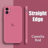 CrashStar  Soft Liquid Silicone Back Cover Colorful Straight Edge With Apple Logo Phone Case Fine Hole Lens Protection Back Cover For iPhone 14 13 15 12 Pro Mini Max For iPhone 11 Pro Max X XR XS SE 2020 8 7 6 6S Plus