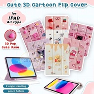 Case Kids Cartoon Character Motiftablet 3D Casing Samsung Tab S9/ S9 FE | Tab S9+/ S9 FE+ Flip Cover