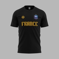 [READY STOCK] France World Cup 2022 Jersi Black/Gold - Jersey Roundneck