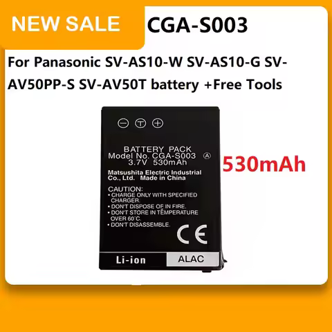 ZRTZ CGA-S003 530mAh Battery For Panasonic SV-AS10-W SV-AS10-G SV-AV50PP-S SV-AV50T battery +Free To