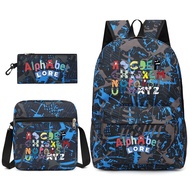 Alphabet Lore School Bag for Teenage Students Backpack Shoulder Bag Pencil Bag 3pcs/set Bags