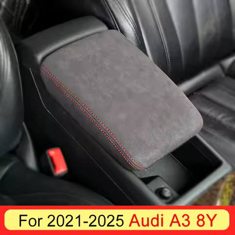 Central Control Armrest Box Suede Pprotective Cover For Audi A3 8Y Accessories 2021 2022 2023 2024 2