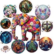 Lovely Elephant Animal Wooden Jigsaw Puzzles for Adult Kids Holiday Gifts Brain Twister Intelligent 