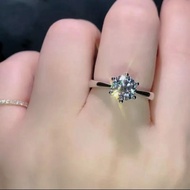 925 ADJUSTABLE MOISSANITE SILVER RING