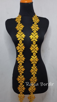 renda bordir aplikasi tempel gamis dan kebaya motif camelia