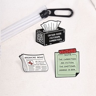 Fictional Characters Enamel Pin Funny Book Lover "Crying Over Characters" Pin for Readers