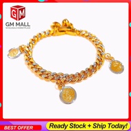 Cop 916 Emas Bangkok Emas Korea GM Mall Kid Bracelet - Gelang Tangan Budak Papan Mix Gold Plated (EK-2257-6)