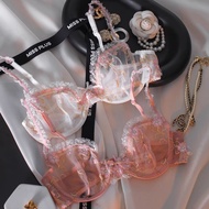 34-42bcd Plus Size Deep V Ultra Thin Cup Sexy Lace Bra with Frame Breathable Push Up Women's Underwe