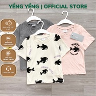 AB511 - SET OF 3 GIRLS DOLPHIN T-SHIRTS gray beige pink