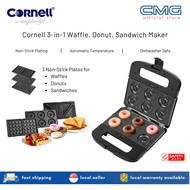 Cornell CSME1105S 3-in-1 Waffle, Donut & Sandwich Maker Non-Stick Coating Plate