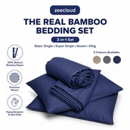 ZEECLOUD The Real Bamboo Bedding Set (3-in-1) – Soft & Smooth, Bedsheet King, Bedsheet Queen, Bedshe