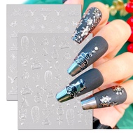 Christmas Nail Stickers Snowman Snowflake Reindeer Nail Adhesive Stickers 3d C0f1