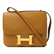 HERMES Epsom皮革Constance Mini金扣肩背袋Sesame