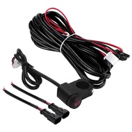 WD DC 12V Motorcycle Fog Lights Wire Led/Hid Switch Harness Spotlights Wire Cable Relay Kit 2-Speed