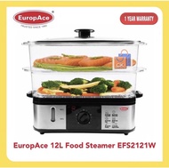 EuropAce 2 Tier (2 in 1) Large Capacity Food Steamer EFS2121W  EFS 2121W (1 Year Warranty)