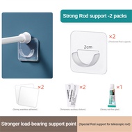 EXDECOR Strong Curtain Rod Bracket Holder Hooks For Wall Adhesive Bathroom Shower Rod Tension Retainer No Drilling Stick For Closet May.