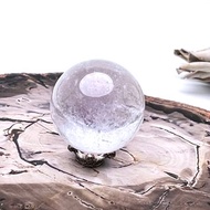 雲隱。水晶球 療癒 有天然礦缺棉絮 淨化 l 白水晶球 福利品 l