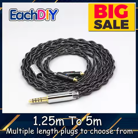 99% Pure Silver Palladium Graphene Floating Gold Cable For Shure SRH1540 SRH1840 SRH1440 2 Core Head