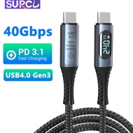 USB 4 Cable 1meter USB4 C to USB C Compatible Thunderbolt 4 3 with LED Display, Supports 40 Gbps with 240W harging, 8K/5K@60Hz or Dual 4K for MacBooks , iPad Pro, Samsung S22