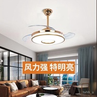 New🍊Invisible Fan Lamp Ceiling Fan Lights Restaurant42Inch Home Living Room with Ceiling Integrated Bedroom Variable Fre