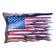 Sanwood® Usa Flag Metal Art American Flag Wall Decor Handmade American Flag Wall Art Decor Waterproof Iron Memorial Day Decoration Us Flag Pendant Display Mold Patriotic Sign for Home