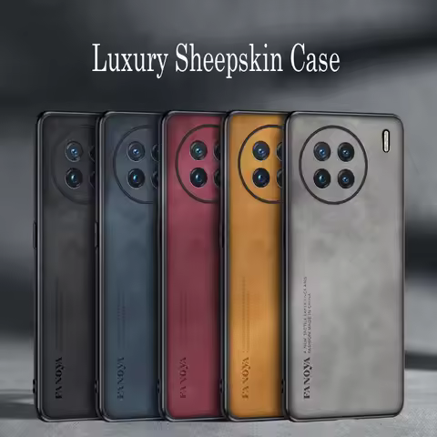 Luxury Sheepskin Leather Shockproof Silicone Case For Vivo X90 X90S X80 X70 X60 X60T X50 X30 Pro Plu