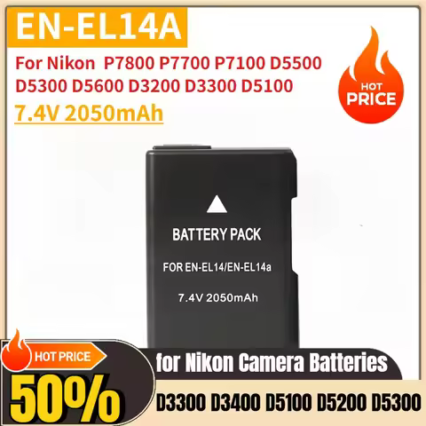New Replacement Camera Battery EN-EL14A EL14 7.4V 2050mAh For Nikon P7800 P7700 P7100 D5500 D5300 D5