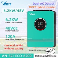 Anern 6.2KW MPPT Hybrid Solar Inverter 48V Hybrid Inverter 230Vac MPPT Off Grid Pure Sine Wave Inver