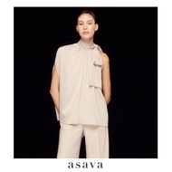 [asava ss24] Alecia One-shoulder Bow Blouse เสื้อผู้หญิง ไหล่เดียว แต่งผูกคอ ซิปข้าง