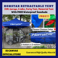 HOMSTAR RETRACTABLE TENT COMPLETE SET- BEST FOR GARAGE, FOR E-BIKE GARAGE, FOR TIANGGE, MEMORIAL TENT, PARTY TENT- AFFORDABLE TENT - HEAVY DUTY