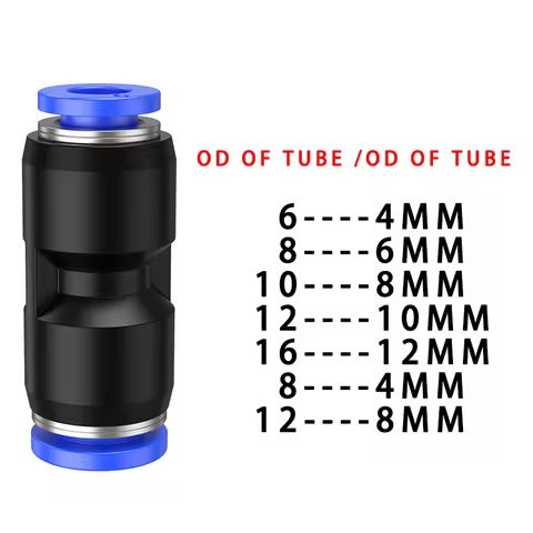 5pcs/Pack PG Pneumatic Fittings 2-Way Straight Connector Diameter Reduce For 8mm-6mm/6mm-4mm For Pne