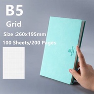 A5 B5 A4 Soft Leather Cover Grid Notebook Waterproof Thicken Paper 100gsm