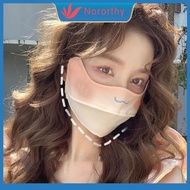 NORORTHY Ice Silk Jade Cinnamon Dog Sunscreen Breathable Washable Cute Face Shield Anti-UV Summer Sunscreen Face