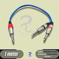Akai TRS 6.5mm to 2 Akai 1 meter mono 6.5mm - 1meter Insert Cable