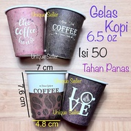 [Contents 50] Paper Cup 6.5 oz Heat Resistant Paper Coffee Cup 6.5 oz Patterned Paper Cup/ 6.5oz 6.5