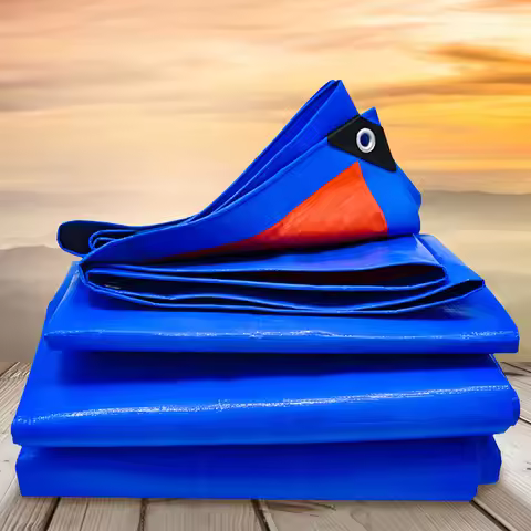 2x2/3/4M Heavy Duty Poly Tarp Waterproof Heavy Duty Blue Tarps Tear Resistance Tarpaulin Cover for P