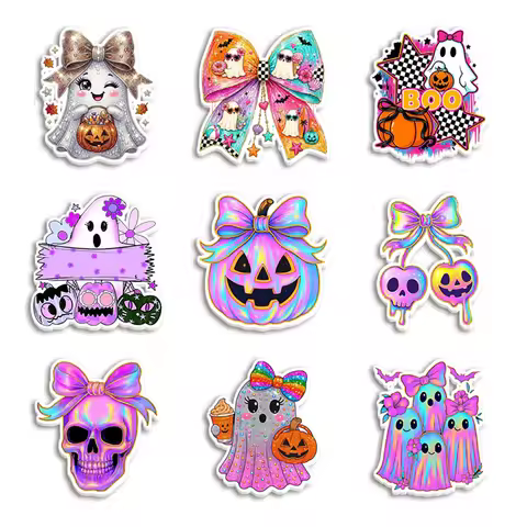 10pcs/lot Happy Halloween Elements Resin Planar Acrylic Flatback for Bow Center Craft Supply Backpac