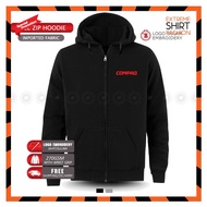 Zip Hoodie Sulam Compaq Laptop Desktop Electronic LED LCD Hewlett-Packard Baju Lelaki Cotton Fashion