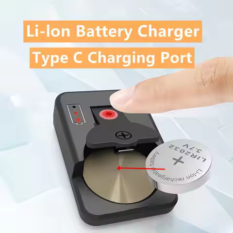 Type C Rechargeable Button Battery Charger For LIR1025 LIR1220 LIR1254 LIR1620 LIR1632 LIR2016 LIR20