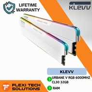 Flexi Tech KLEVV URBANE V RGB 6000MHz / 6400MHz / 6800MHz 16GB x2 DDR5 Gaming Memory - White