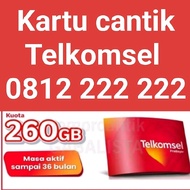 Nomor Cantik simPATI 10 Digit Kuota 260GB seTahun Kartu Perdana Telkomsel Prabayar - 0812 000 444
