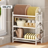 GSlife Dish Drainer Dish Drying Rack Plate Organizer Storage Shelf Kitchen Rack