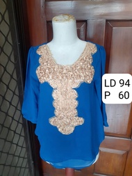 Atasan Biru Sifon - preloved