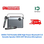 SHIDU T10 Portable 60W High Power Bluetooth 5.0 Karaoke Speaker With UHF Wireless Microphone