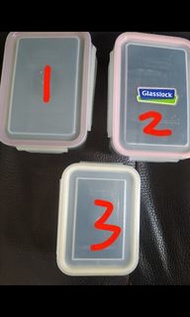 三個Glasslock 玻璃食物盒