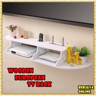 Rak TV Rak Dinding Rak Barang / Rack TV Rack Wall Mount 2 Tier Shelf Decoration Shelves Wooden Europ