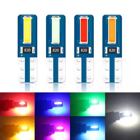 20/50pcs T5 LED Car Interior light W3W 7020 chip 2SMD LED Bulb White Dashboard Indicator Wedge Auto 