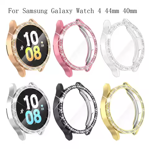 Cover Case for Samsung Galaxy Watch 4 44mm 40mm smart watch Accessories Bling Diamond PC bumper Gala