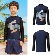 【Clearance】 Summer Boys Long Sleeve Rashguard Kids Swim Suit Upf 50 Sun Protection Shirts Boys Swimwear Navy Rash Guard Beach Wear